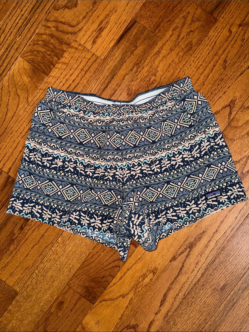 Women Patagonia Baggies Shorts Mangrove Tiki Tidepool Blue